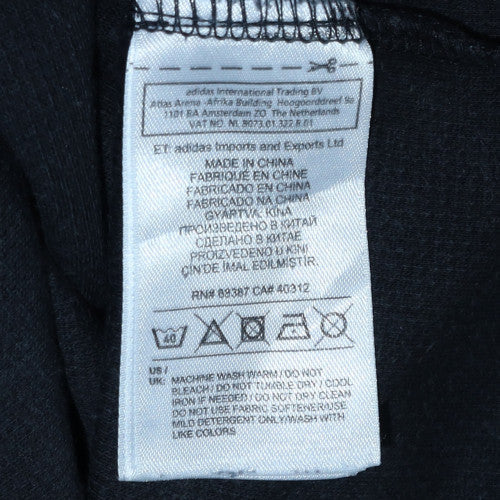 Adidas Men's Black Crew Neck Long Sleeve Pullover Sweatshirt M