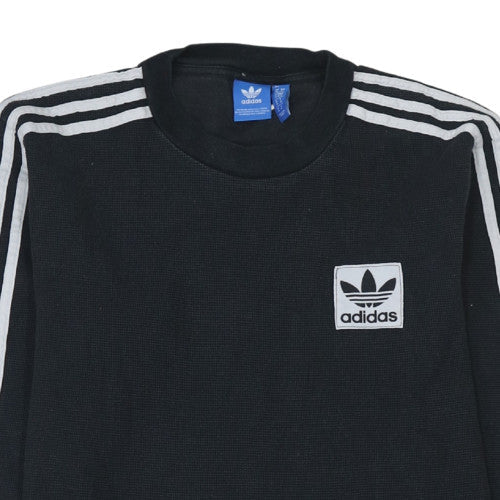 Adidas Men's Black Crew Neck Long Sleeve Pullover Sweatshirt M