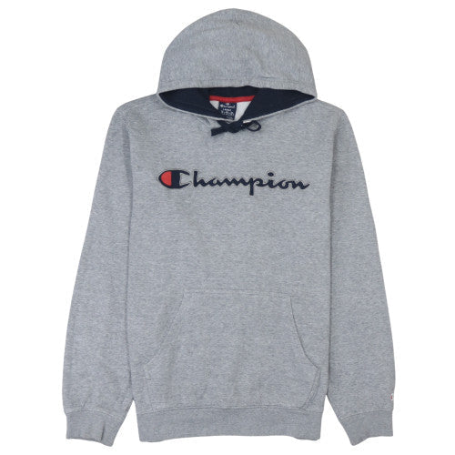 Champion Men's Grey Pullover Hoodie Large Regular Fit Logo Fleece