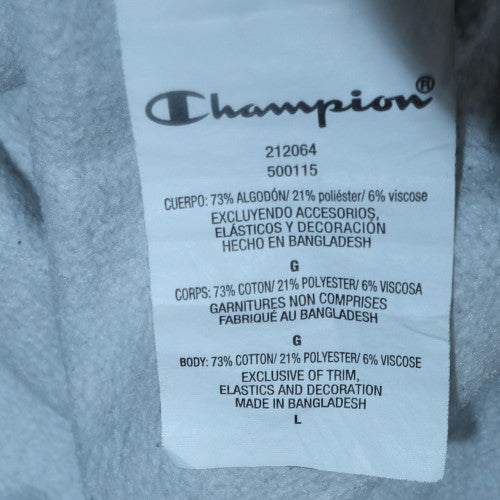 Champion Men's Grey Pullover Hoodie Large Regular Fit Logo Fleece