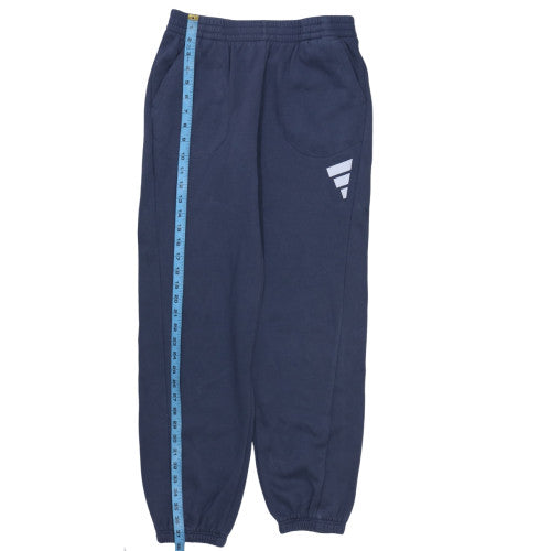 Adidas Boys Blue Jogger Trousers 13-14 Years Cotton Fleece Sweatpants