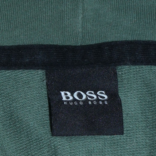 HUGO BOSS Men's Green Full Zip Hoodie Size M Cotton Casual