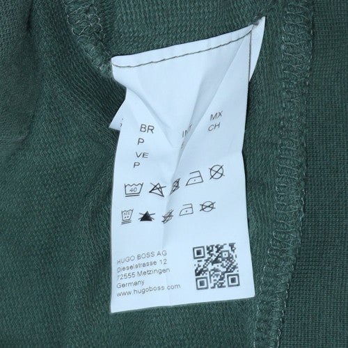 HUGO BOSS Men's Green Full Zip Hoodie Size M Cotton Casual