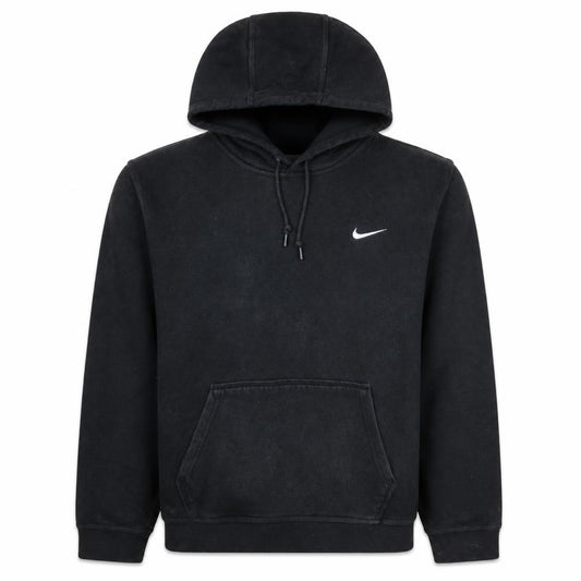 Front view of Nike Men's Black XL Pullover Hoodie with Logo and Kangaroo Pocket