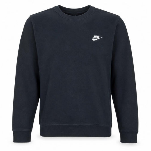 Front view of Nike Men's Black Crew Neck Pullover Sweatshirt, size S