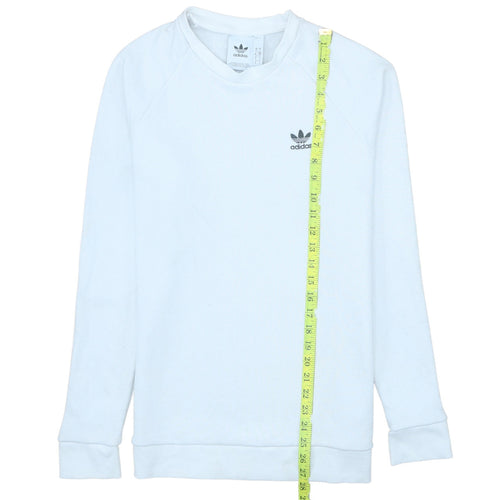 Adidas Men's White Crew Neck Pullover Sweatshirt Size S