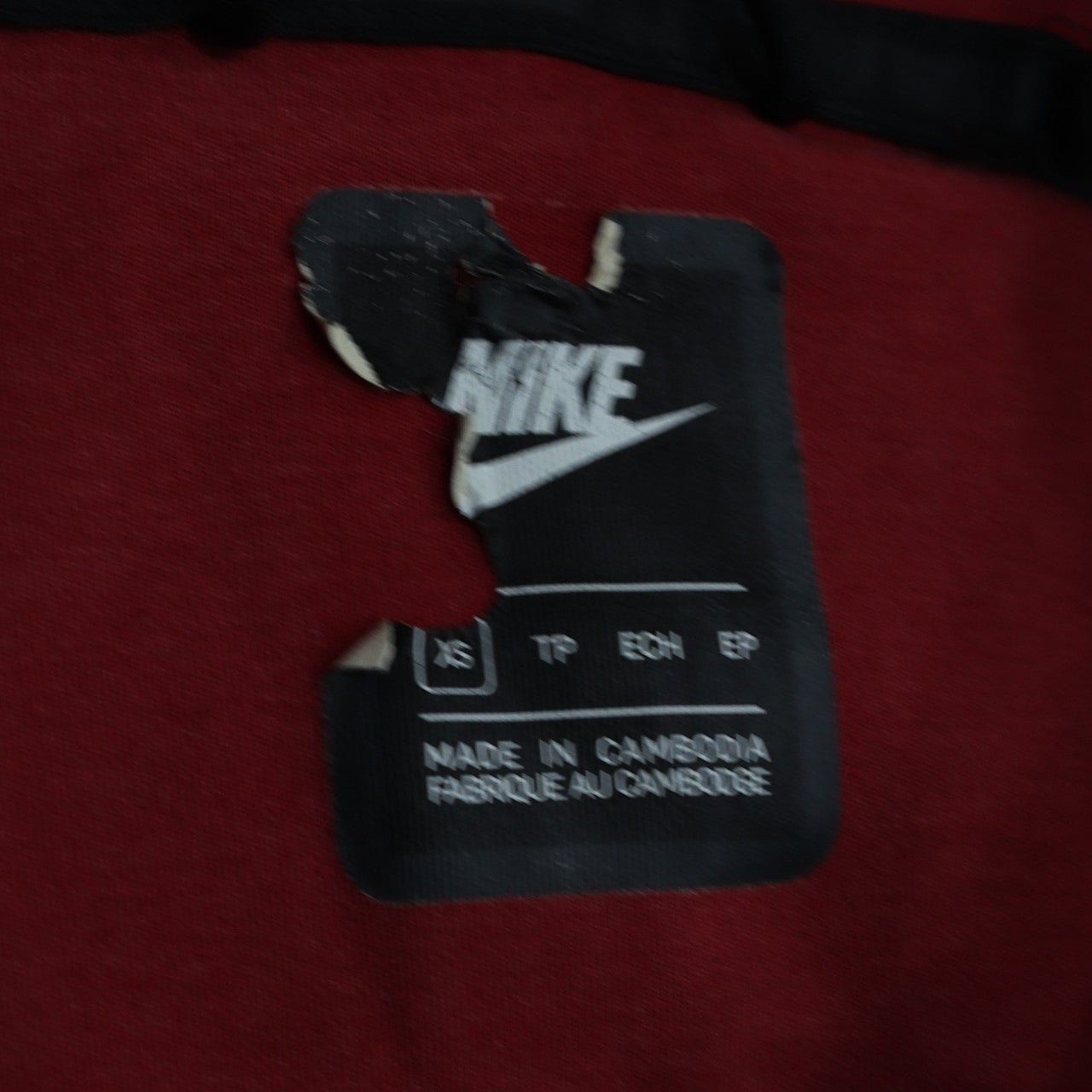 Nike Men’s Red Full Zip Hoodie XS – Hooded Cotton Blend Sweatshirt