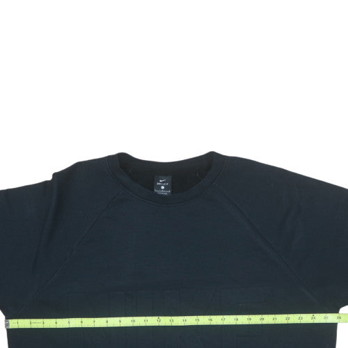 Nike Women Black Dri-FIT Pullover Sweatshirt L Crew Neck