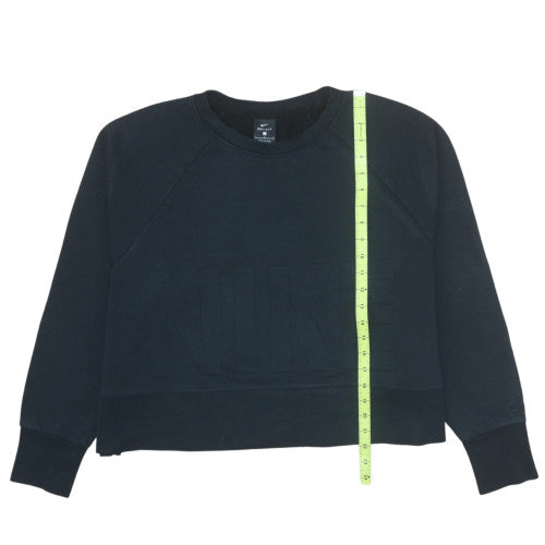 Nike Women Black Dri-FIT Pullover Sweatshirt L Crew Neck
