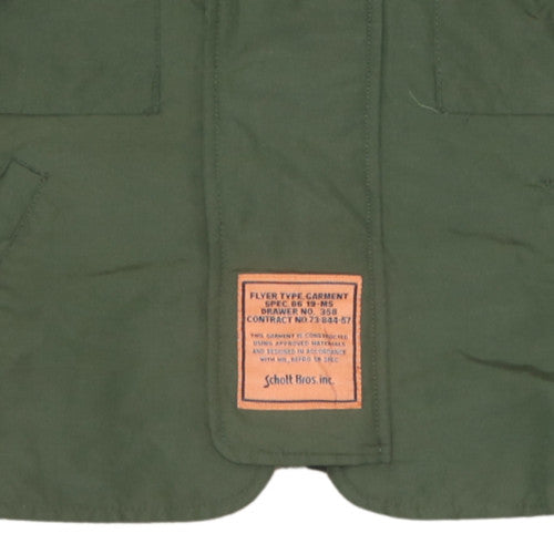 Schott Bros Inc Men’s Green Military Nylon Lined Waistcoat M
