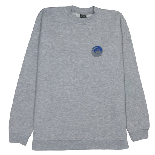 Quiksilver Mens Grey XL Pullover Sweatshirt Crew Neck Graphic Print