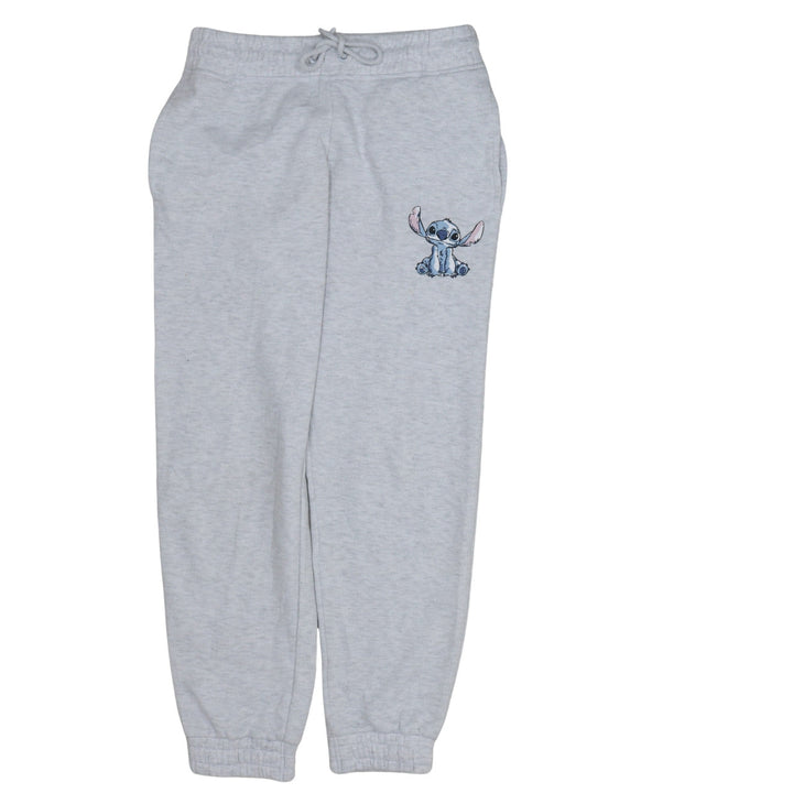 Disney Womens Grey Jogger Trousers XS Embroidered Stitch Fleece