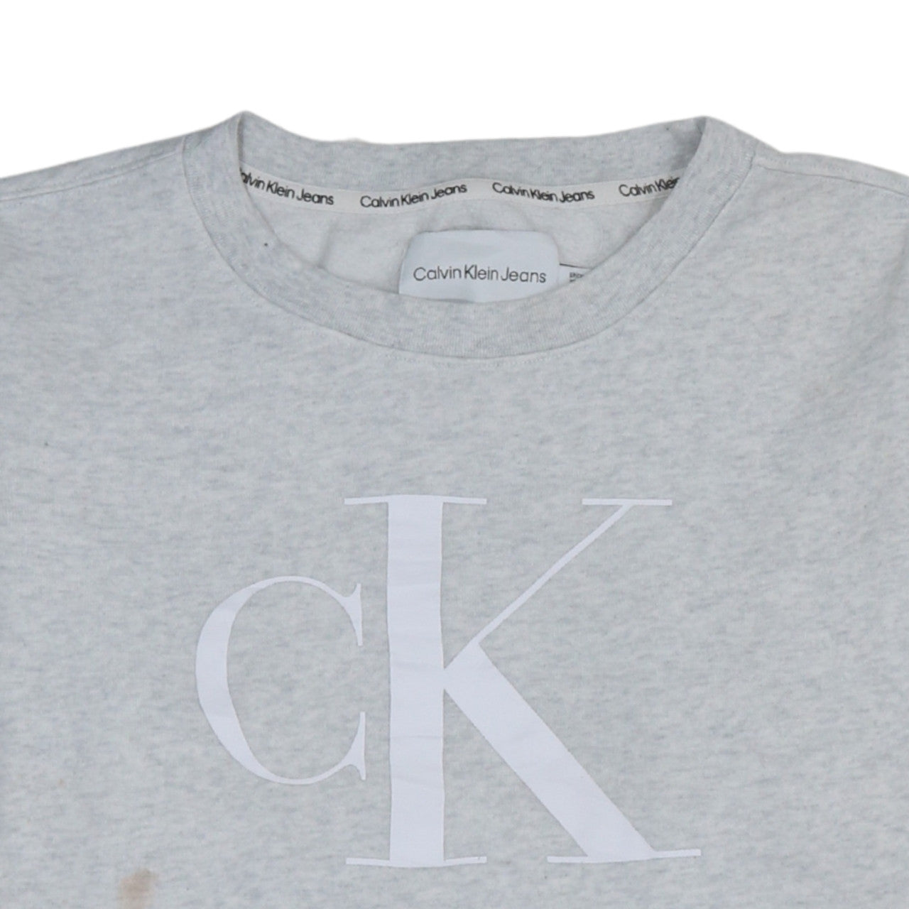 Calvin Klein Jeans Womens Grey Cotton Blend Pullover Sweatshirt Size S