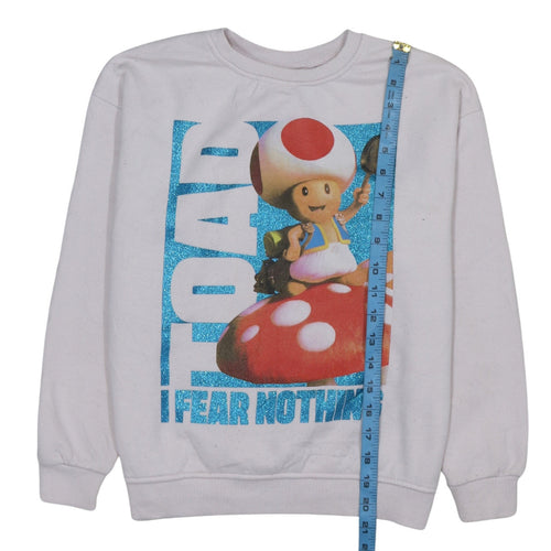 Primark Girls White Toad Super Mario Bros Sweatshirt 11 Years Pullover