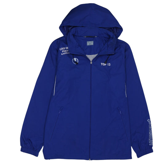 Uhlsport Men's Blue Hooded Windbreaker Jacket Size L 42in Chest