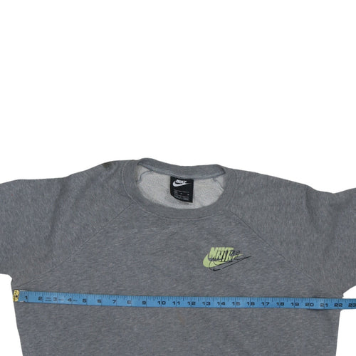 Nike Women Grey Logo Crew Neck Pullover Sweatshirt M