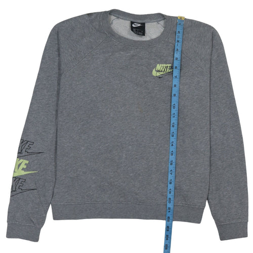 Nike Women Grey Logo Crew Neck Pullover Sweatshirt M