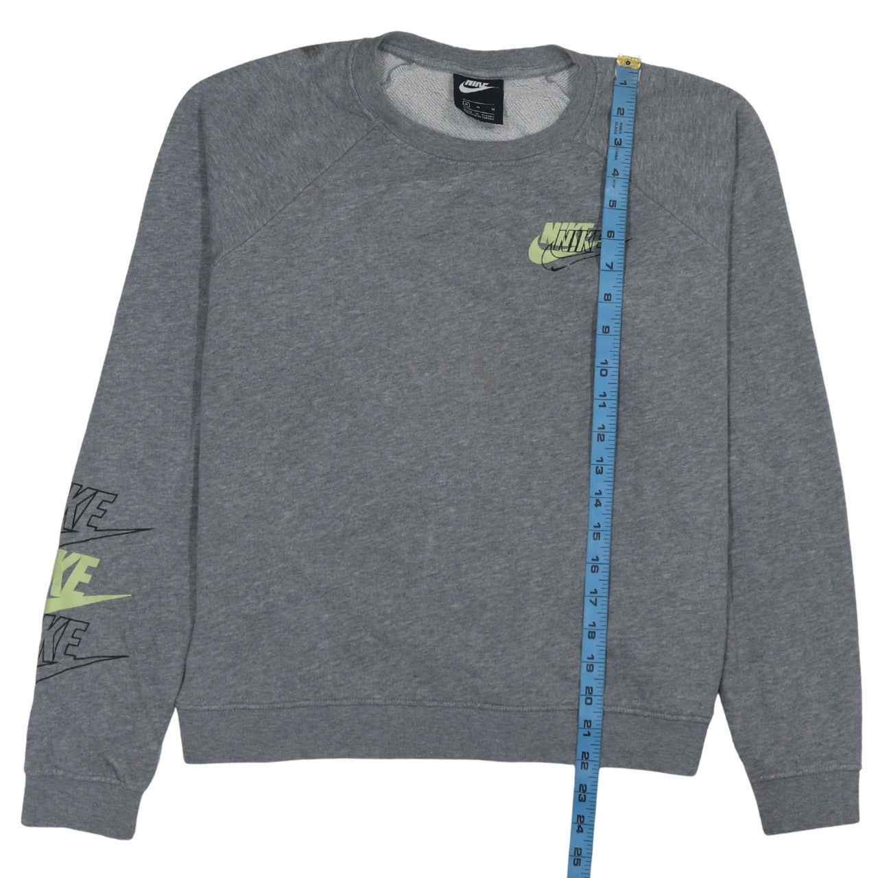 Nike Women Grey Logo Crew Neck Pullover Sweatshirt M