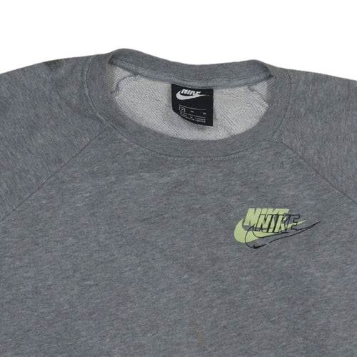 Nike Women Grey Logo Crew Neck Pullover Sweatshirt M