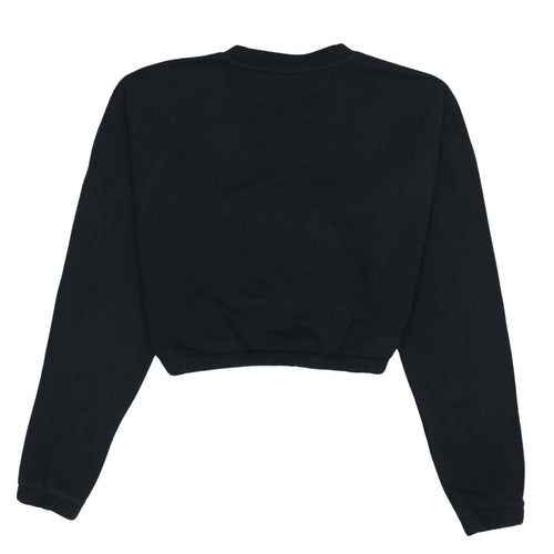 Adidas Women's Black Cropped Sweatshirt Size M Crew Neck Logo
