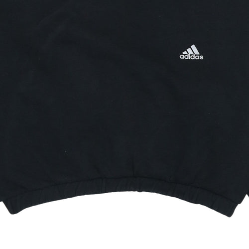 Adidas Women's Black Cropped Sweatshirt Size M Crew Neck Logo