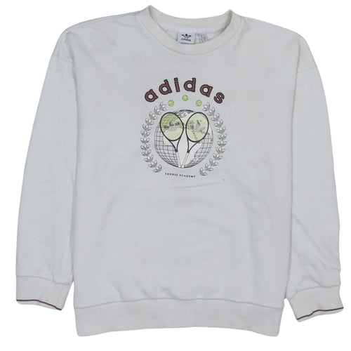 Adidas Womens White Tennis Academy Pullover Sweatshirt Size 10
