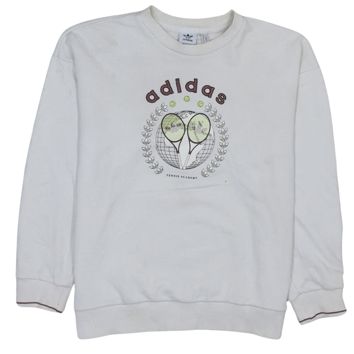 Adidas Womens White Tennis Academy Pullover Sweatshirt Size 10