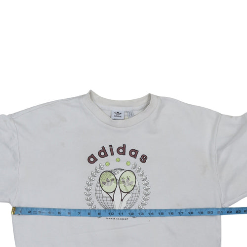 Adidas Womens White Tennis Academy Pullover Sweatshirt Size 10
