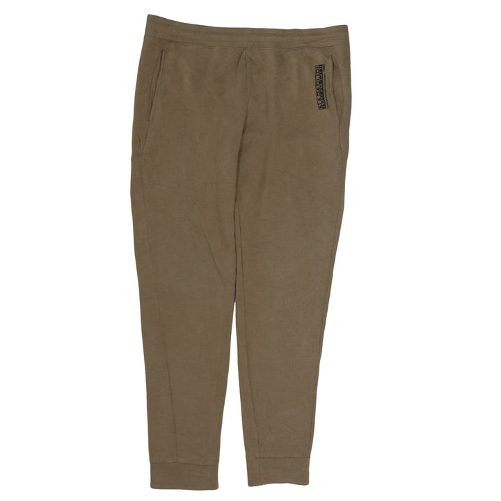 Napapijri Men Brown Jogger Trousers L Regular Fit Cotton Blend