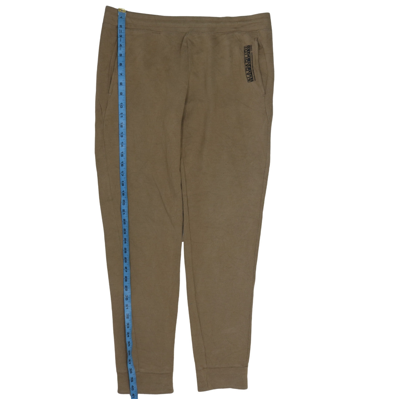 Napapijri Men Brown Jogger Trousers L Regular Fit Cotton Blend