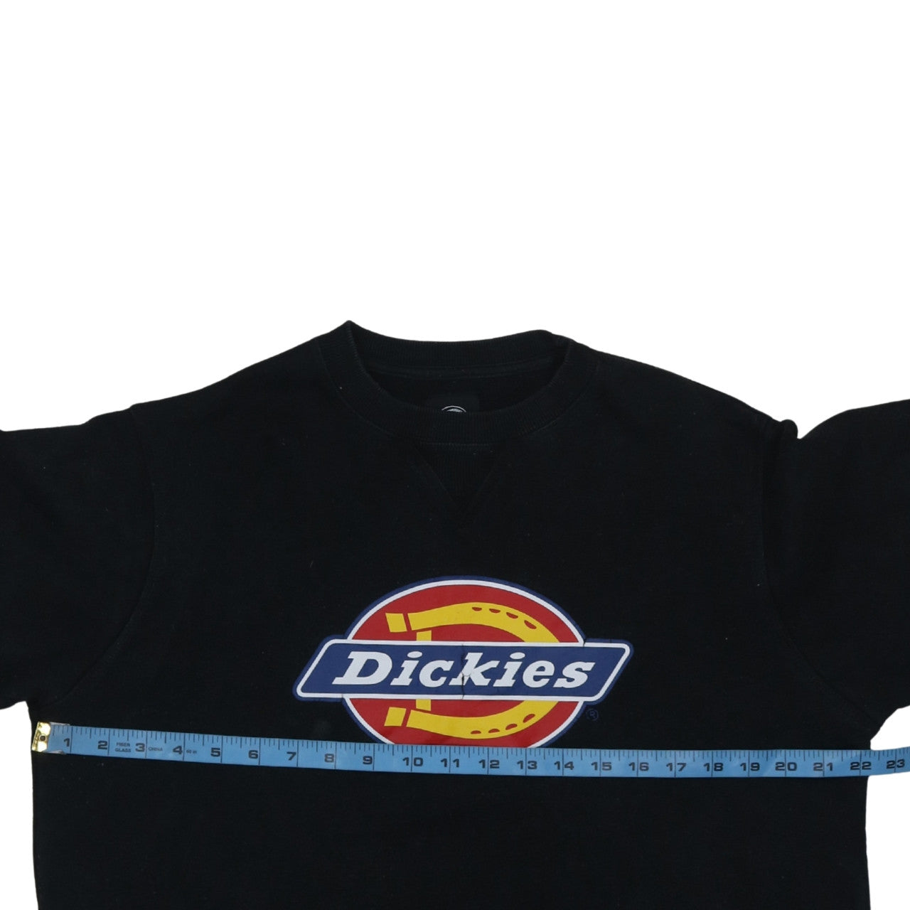 Dickies Mens Black Large Crew Neck Logo Pullover Sweatshirt