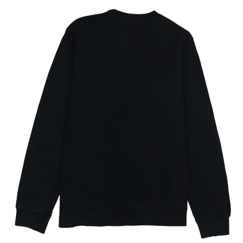 Dickies Mens Black Large Crew Neck Logo Pullover Sweatshirt
