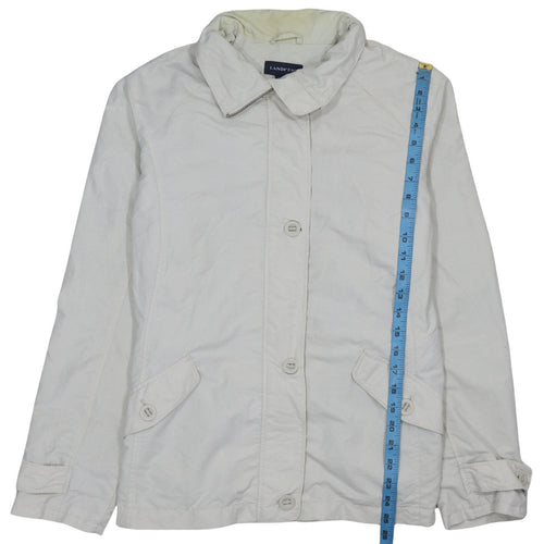 Lands' End Women White Nylon Mid-Length Jacket L
