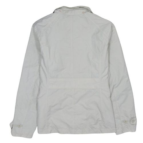Lands' End Women White Nylon Mid-Length Jacket L
