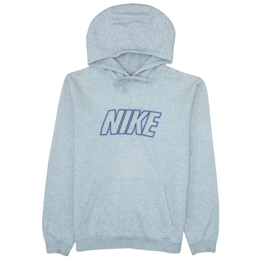Nike Men's Grey Pullover Hoodie M Embroidered Logo Fleece Sweatshirt