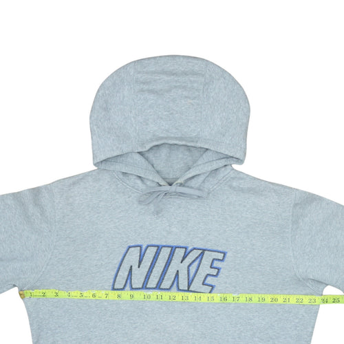 Nike Men's Grey Pullover Hoodie M Embroidered Logo Fleece Sweatshirt