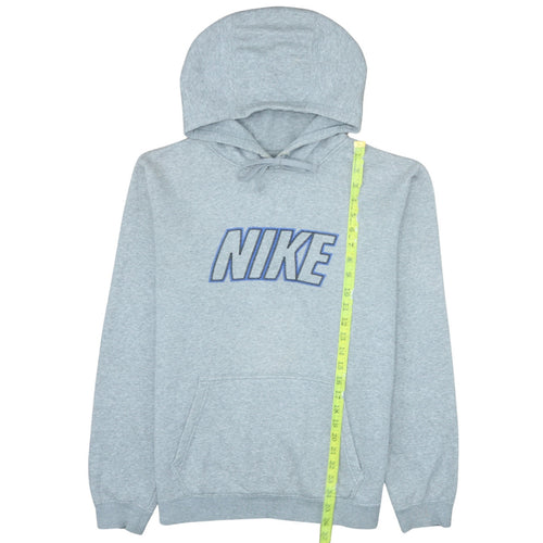 Nike Men's Grey Pullover Hoodie M Embroidered Logo Fleece Sweatshirt