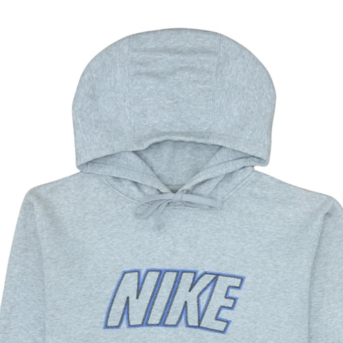 Nike Men's Grey Pullover Hoodie M Embroidered Logo Fleece Sweatshirt