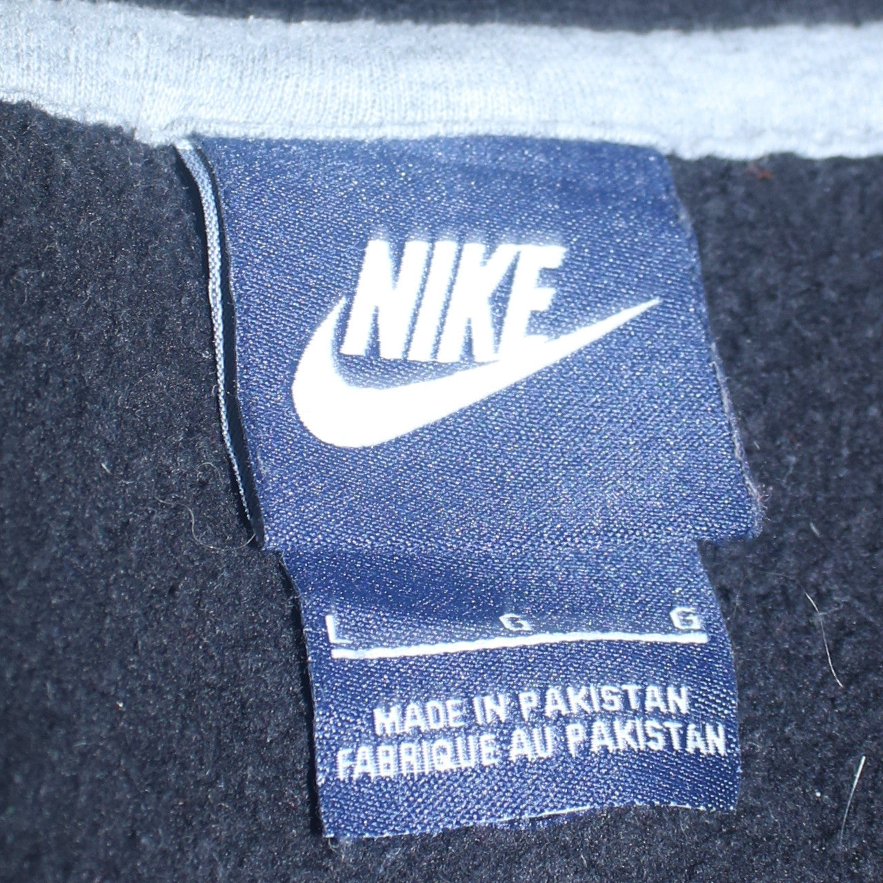 Nike Men's Black Full Zip Hoodie L Fleece Sweatshirt