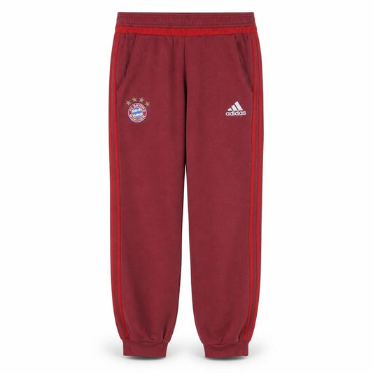 Front view of Adidas Men’s Red Bayern Munich Sweatpants L Regular Fit Fleece