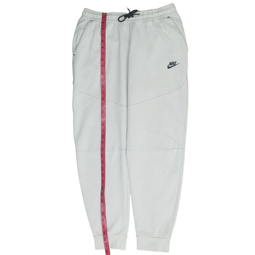 Nike Men's White Fleece Jogger Sweatpants L Tapered Fit
