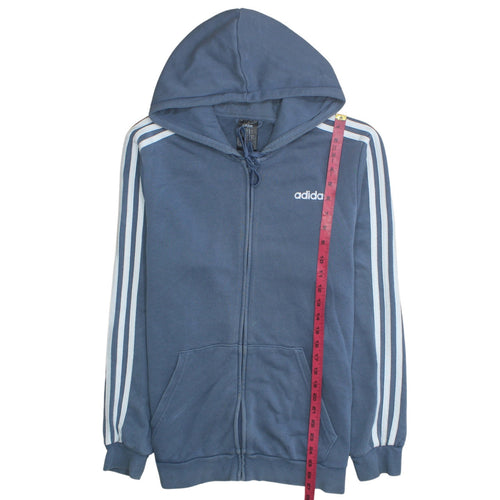 Adidas Men's Blue Full Zip Hoodie Size M Sportswear Fleece Top