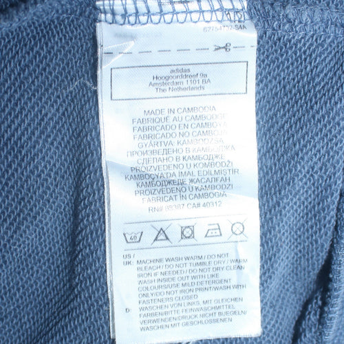 Adidas Men's Blue Full Zip Hoodie Size M Sportswear Fleece Top