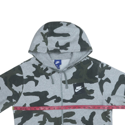 Nike Men's Grey Camouflage Full Zip Hoodie M Fleece Sportswear