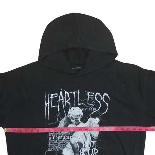 PrettyLittleThing Women Black Graphic Heartless Pullover Hoodie M