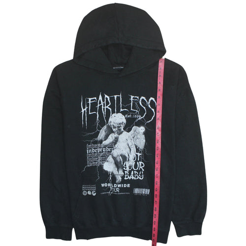 PrettyLittleThing Women Black Graphic Heartless Pullover Hoodie M