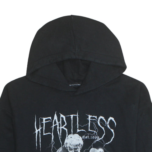 PrettyLittleThing Women Black Graphic Heartless Pullover Hoodie M