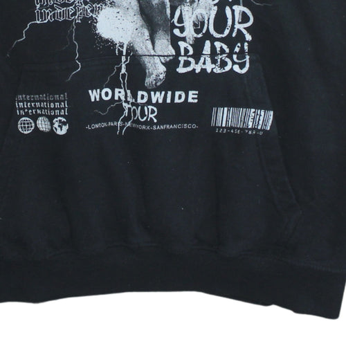 PrettyLittleThing Women Black Graphic Heartless Pullover Hoodie M