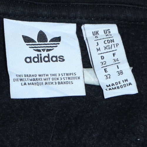 Adidas Womens Black Size 6 Pullover Hoodie with Gold Logo