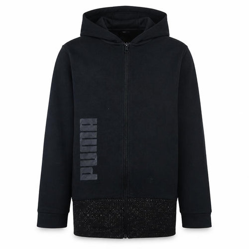 Puma Boys Black Full Zip Hoodie Fleece XL 13-14 Years Comfortable Casual